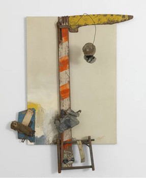 Another Rauschenberg combine, 'Aen Floga,' from 1961.